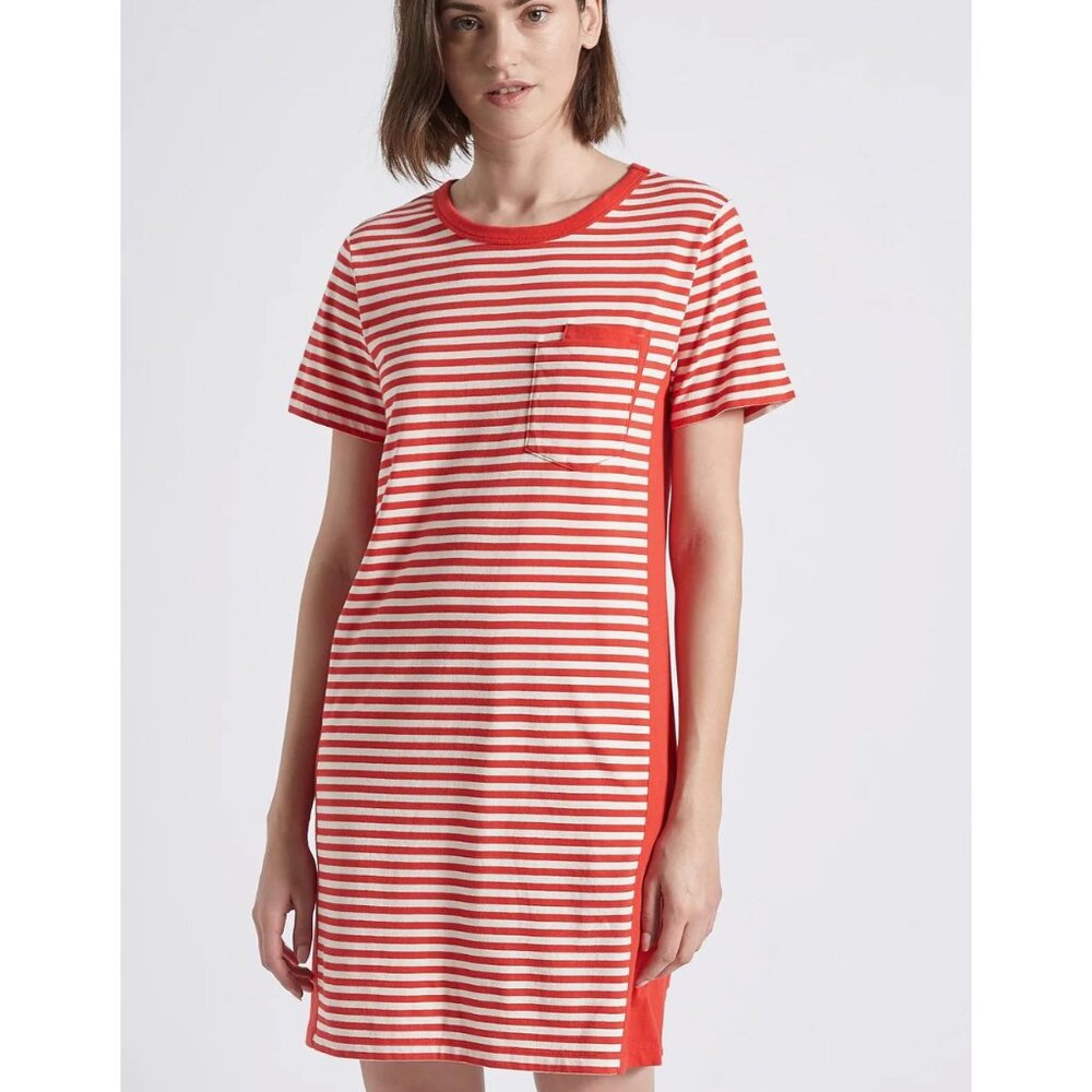 Current / Elliott NWT Women's Red/White Striped THE BEATNIK Dress Size 3 (Large)